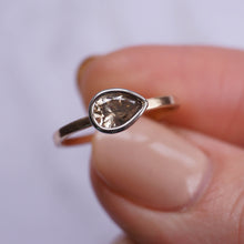 Load image into Gallery viewer, Chocolate Pear Diamond Ring Set 14 k White and Yellow Gold | Michelle Kobernik