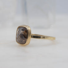 Load image into Gallery viewer, 1.9 Carat Chocolate Square Diamond Engagement Ring in 14K Yellow Gold