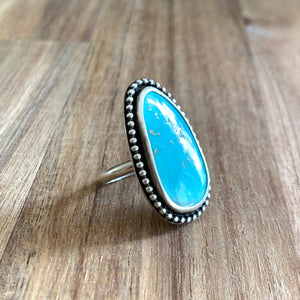 Kingman Abstract-shaped Turquoise Sterling Silver Ring  | Michelle Kobernik