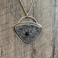 Load image into Gallery viewer, Raw Garnet Triangle Sterling Silver Pendant | Michelle Kobernik