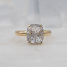 Load image into Gallery viewer, 2 Carat Rectangle Salt and Pepper Diamond Engagement Ring in 14K Yellow Gold | Michelle Kobernik