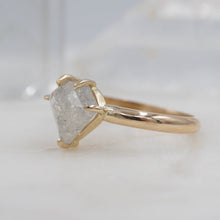 Load image into Gallery viewer, 2.4 Carat Shield Diamond Engagement/ Power Ring set in 14K Yellow Gold | Michelle Kobernik