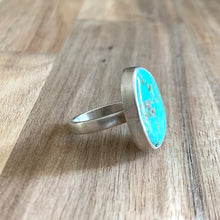 Load image into Gallery viewer, Abstract Turquoise Sterling Silver Ring