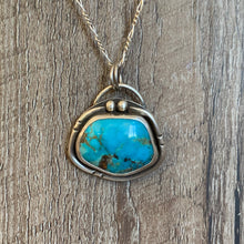 Load image into Gallery viewer, Abstract-shaped Kingman Turquoise Sterling Silver Pendant | Michelle Kobernik