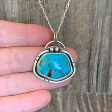 Load image into Gallery viewer, Abstract-shaped Kingman Turquoise Sterling Silver Pendant | Michelle Kobernik