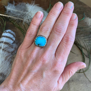 Abstract Turquoise Sterling Silver Ring | Michelle Kobernik