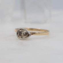 Load image into Gallery viewer, Chocolate Pear Diamond Ring Set 14 k White and Yellow Gold | Michelle Kobernik