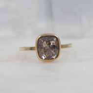 1.9 Carat Chocolate Square Diamond Engagement Ring in 14K Yellow Gold | Michelle Kobernik
