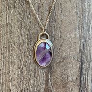 Chevron Amethyst Sterling Silver Pendant | Michelle Kobernik