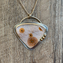 Load image into Gallery viewer, Druzy Agate Sterling Silver Pendant with 14K Gold Accents | Michelle Kobernik