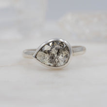 Load image into Gallery viewer, 2.5 Carat Green Pear Diamond Ring Set in Sterling Silver | Michelle Kobernik