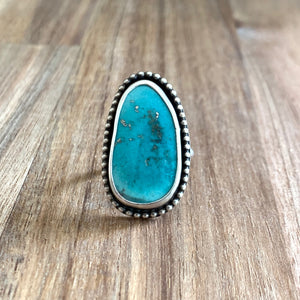 Kingman Abstract-shaped Turquoise Sterling Silver Ring  | Michelle Kobernik