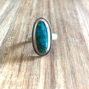 KINGMAN TURQUOISE OVAL STERLING SILVER RING