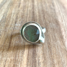 Load image into Gallery viewer, LABRADORITE ABSTRACT STERLING SILVER RING