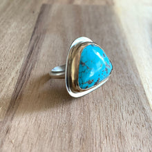 Load image into Gallery viewer, Kingman Triangle Turquoise Sterling Silver Ring  | Michelle Kobernik