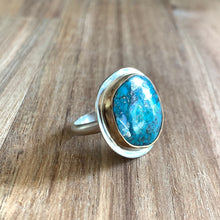 Load image into Gallery viewer, Kingman Round Turquoise Sterling Silver Ring | Michelle Kobernik
