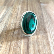 MALACHITE STERLING SILVER RING | Michelle Kobernik