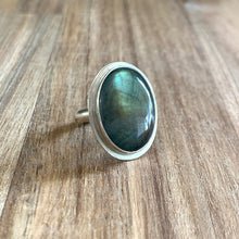 Load image into Gallery viewer, OVAL LABRADORITE STERLING SILVER RING | Michelle Kobernik