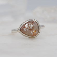 Load image into Gallery viewer, 2.1 Carat Peach Pear Diamond Engagement/ Power Ring, set in Sterling Silver | Michelle Kobernik