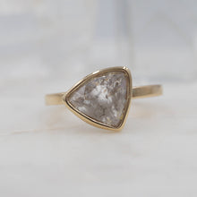 Load image into Gallery viewer, 1.4 Carat Salt and Pepper Triangle Diamond Engagement Ring, set in 14K Yellow Gold | Michelle Kobernik