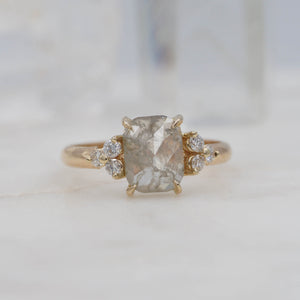 2 Carat Rectangle Diamond Engagement Ring, set in 14K Yellow Gold | Michelle Kobernik