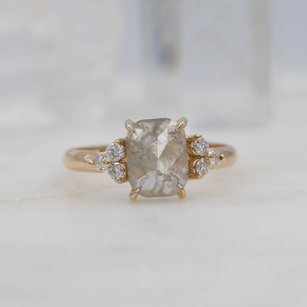 2 Carat Rectangle Diamond Engagement Ring, set in 14K Yellow Gold | Michelle Kobernik