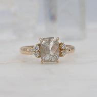 2 Carat Rectangle Diamond Engagement Ring, set in 14K Yellow Gold | Michelle Kobernik