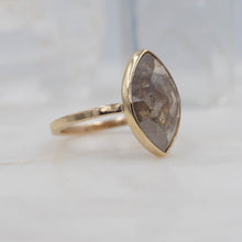 Load image into Gallery viewer, Carat Smokey Marquise Diamond Engagement Ring, set in 14K Yellow Gold | Michelle Kobernik