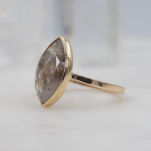 Carat Smokey Marquise Diamond Engagement Ring, set in 14K Yellow Gold | Michelle Kobernik