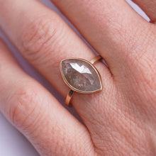 Load image into Gallery viewer, Carat Smokey Marquise Diamond Engagement Ring, set in 14K Yellow Gold | Michelle Kobernik