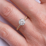 68 Carat Solitaire Diamond Engagement Ring, set in Platinum and 14K Yellow Gold | Engagement Ring | Michelle Kobernik