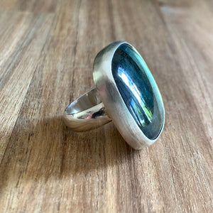 Square Labradorite Sterling Silver Ring | Michelle Kobernik